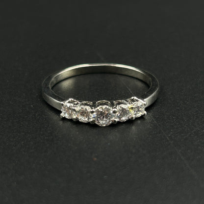 Five Stone Pure Silver Ring