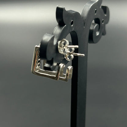 White Gold Bali Type Earring - Pure Silver