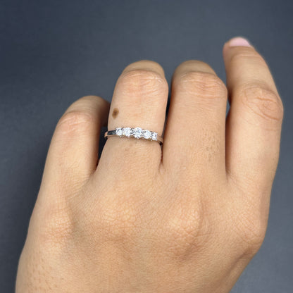 Five Stone Pure Silver Ring