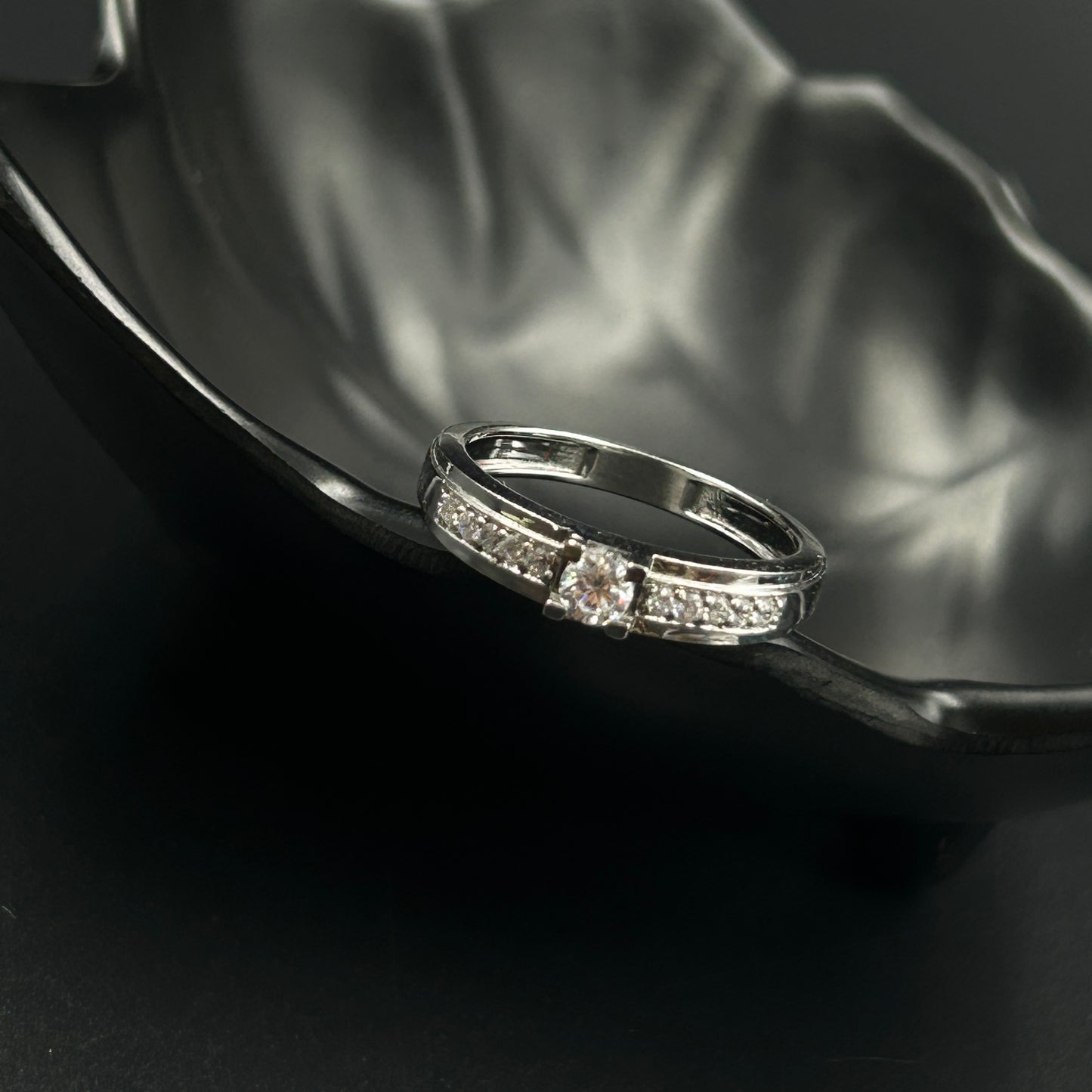 Pure Silver Diamond Ring