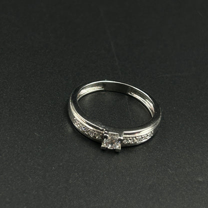 Pure Silver Diamond Ring