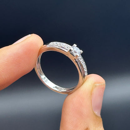 Pure Silver Diamond Ring