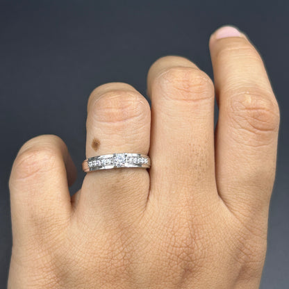 Pure Silver Diamond Ring