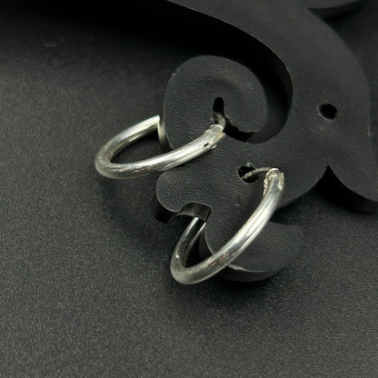 Round Bali - Silver Hoop Earring