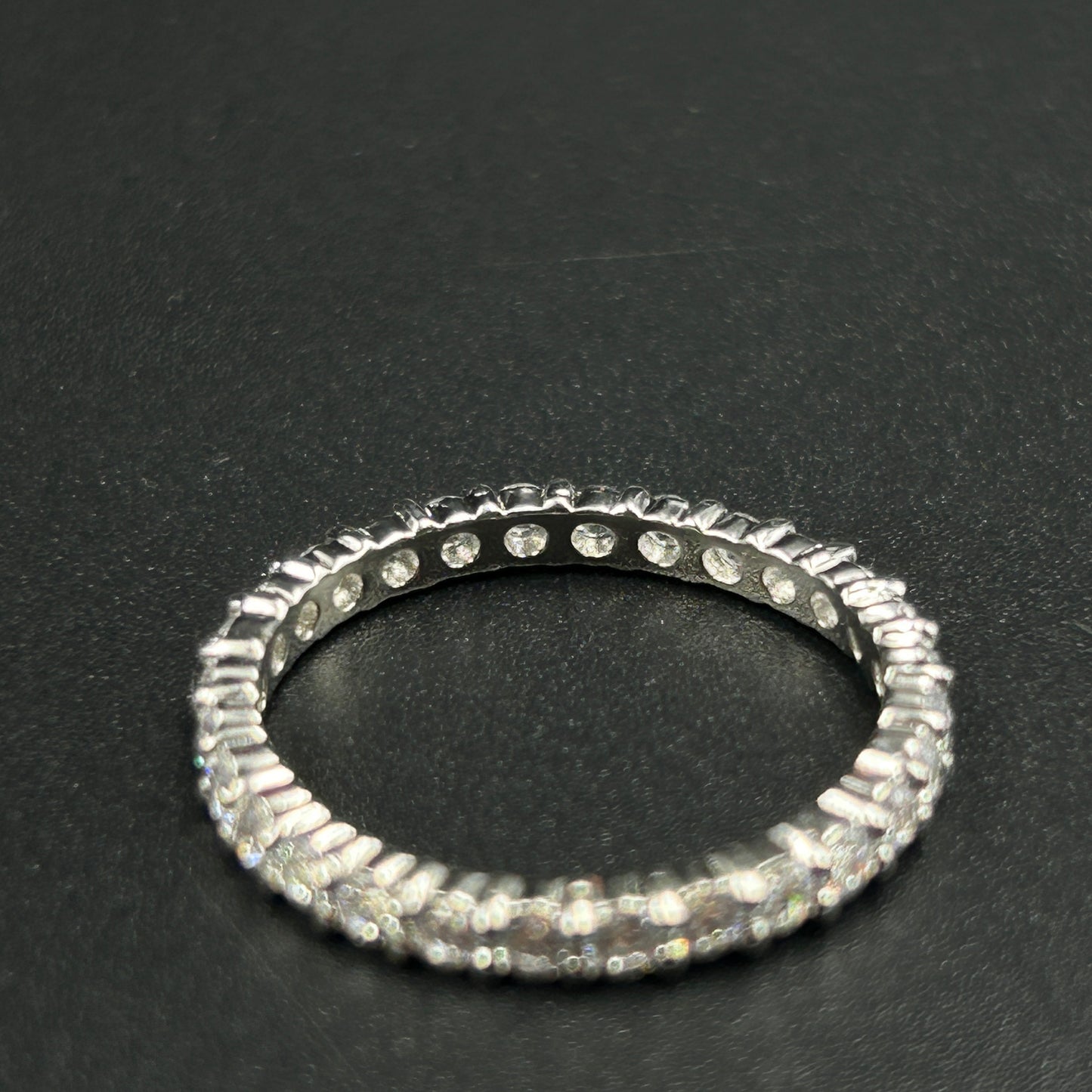 Diamond Eternity Ring - Pure Silver