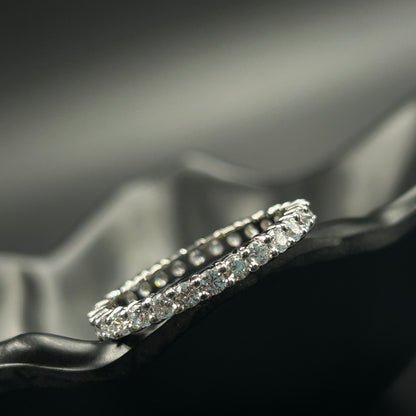 Diamond Eternity Ring - Pure Silver