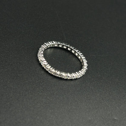 Diamond Eternity Ring - Pure Silver