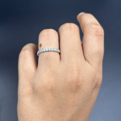 Diamond Eternity Ring - Pure Silver