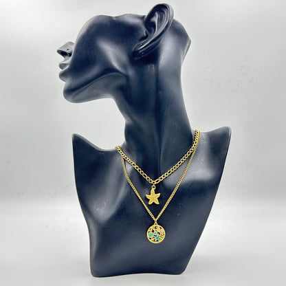 Star Necklace Two layer 18k gold plated