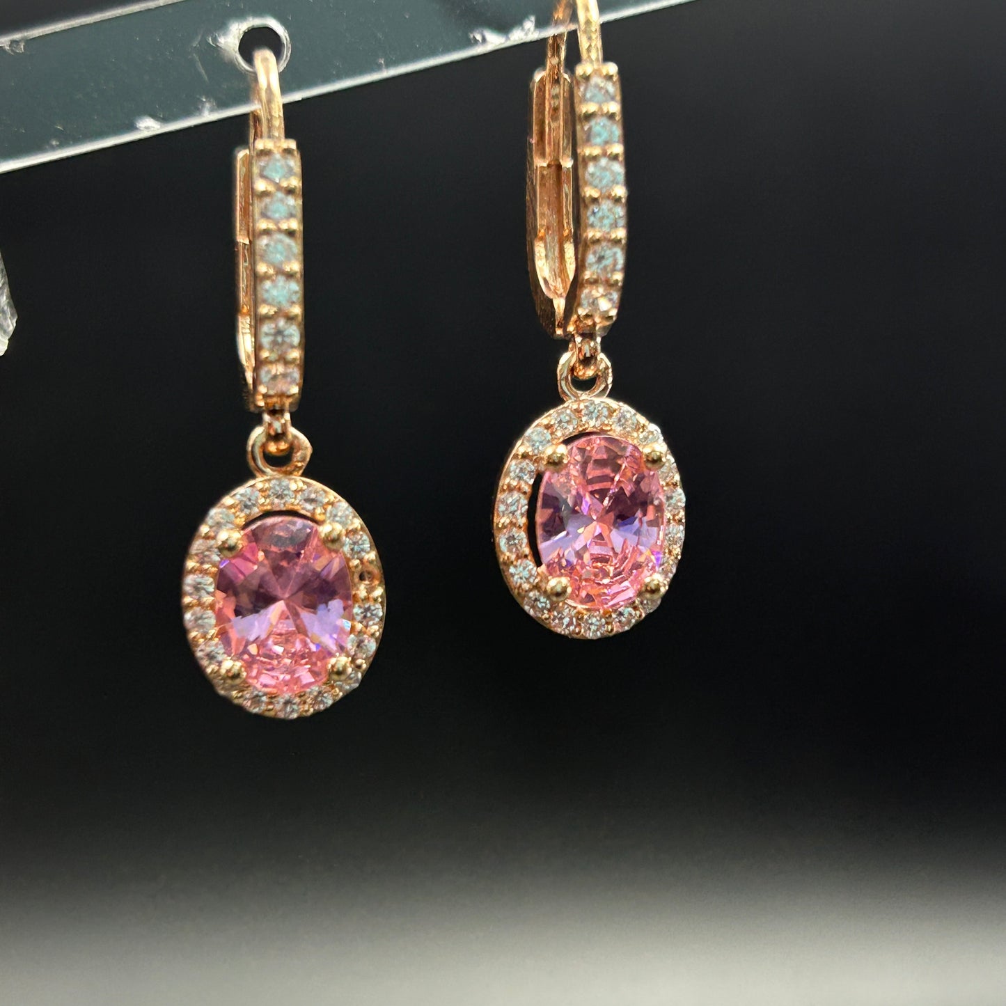 Morganite Diamond Earring - Pure Silver