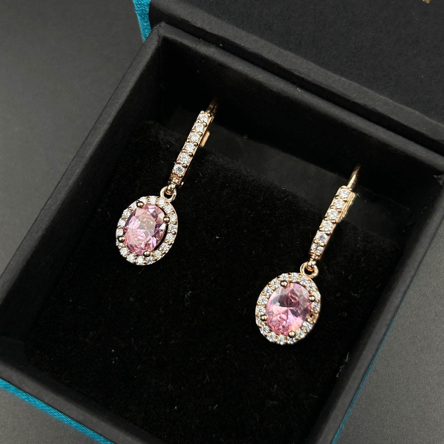 Morganite Diamond Earring - Pure Silver