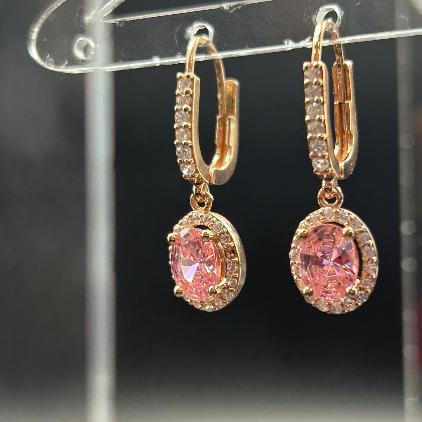 Morganite Diamond Earring - Pure Silver