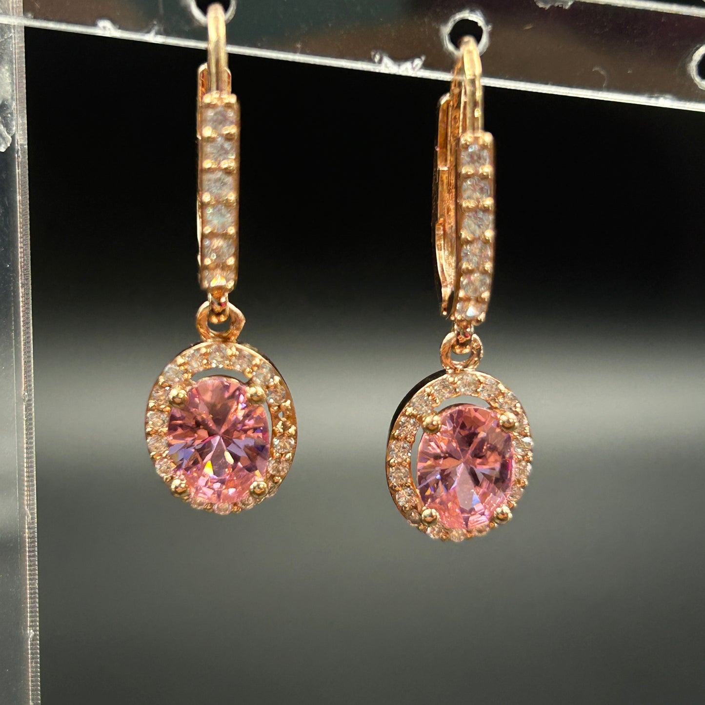 Morganite Diamond Earring - Pure Silver