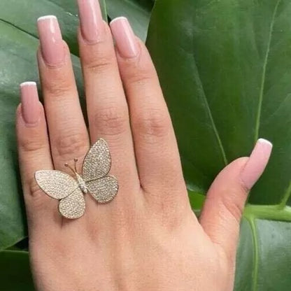 Pure silver BUTTERFLY ring