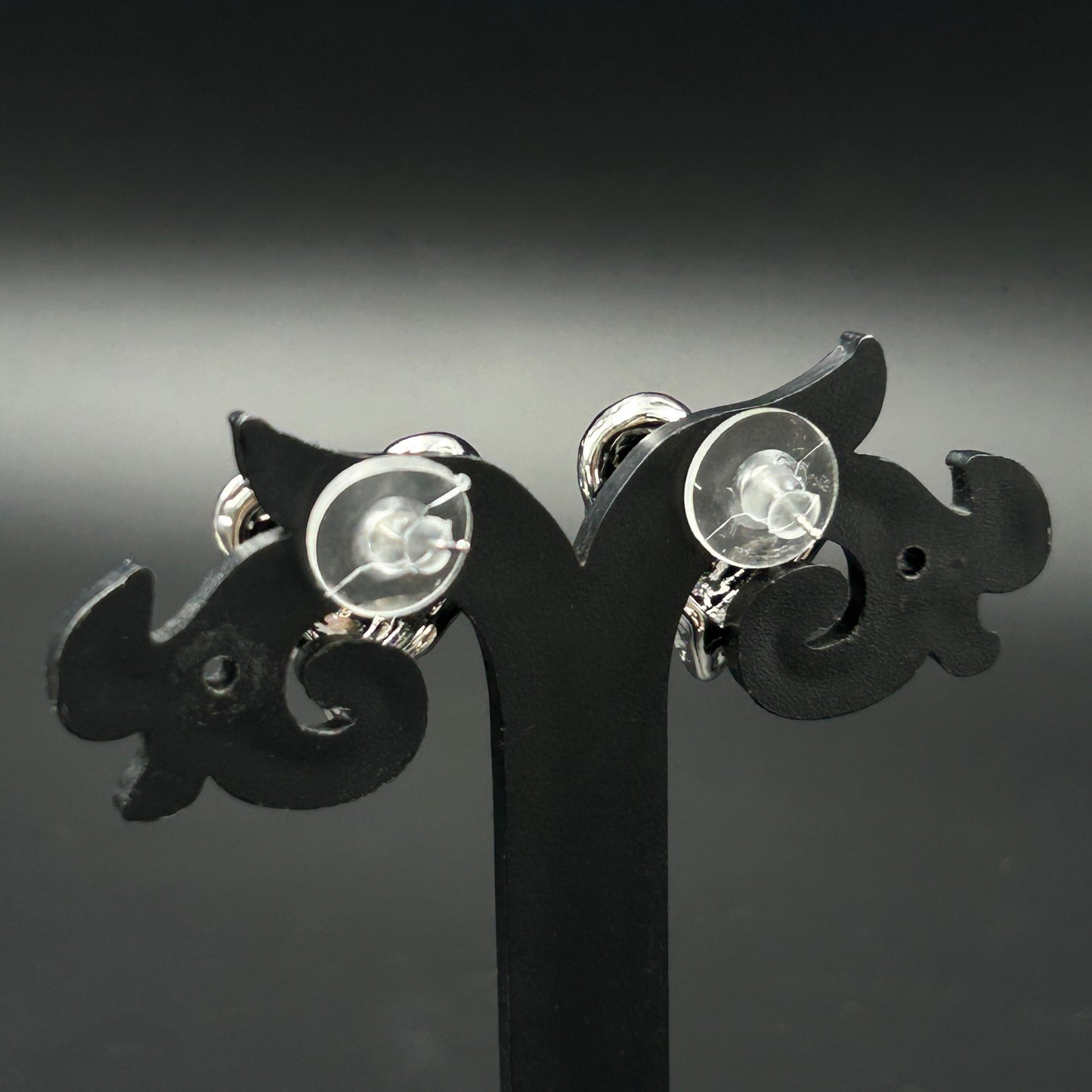 18K White Gold Plated HEART Earrings
