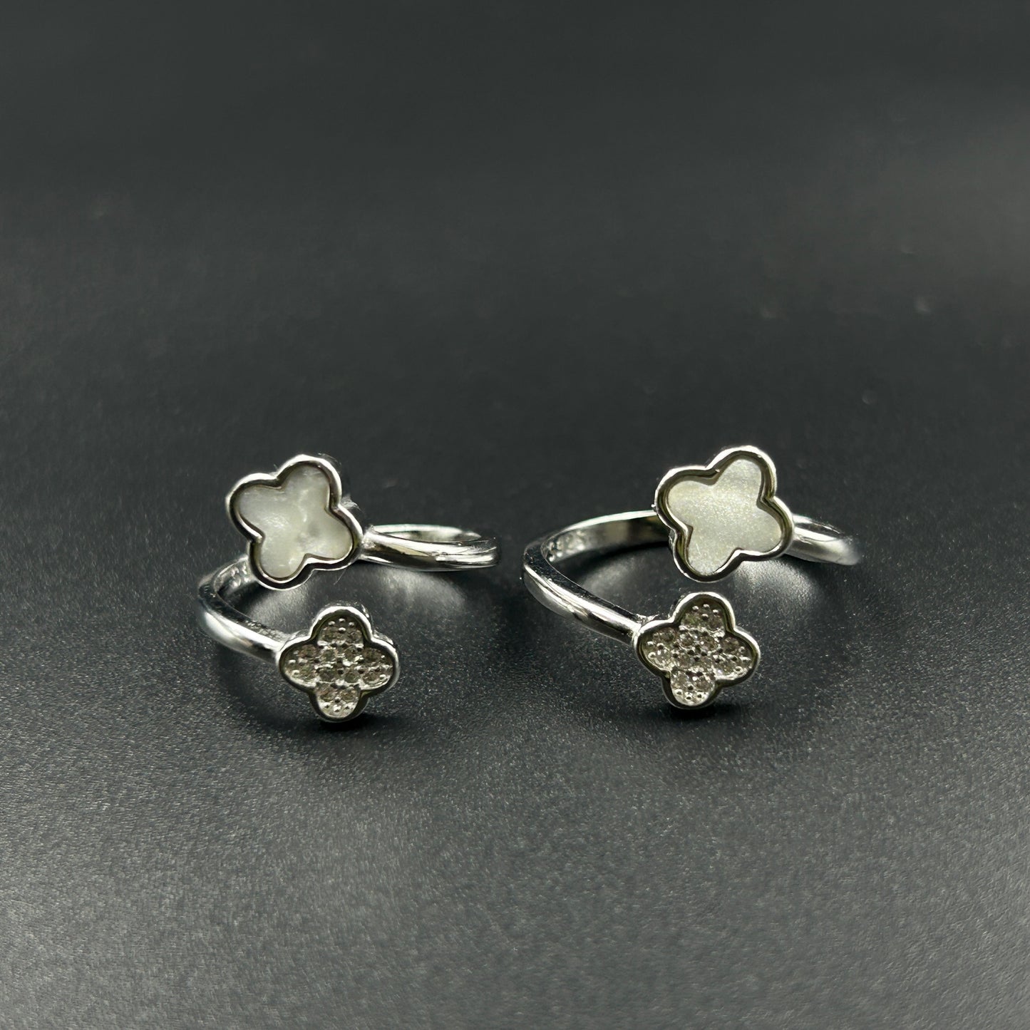 Silver Toe Ring -Clover Toe Ring