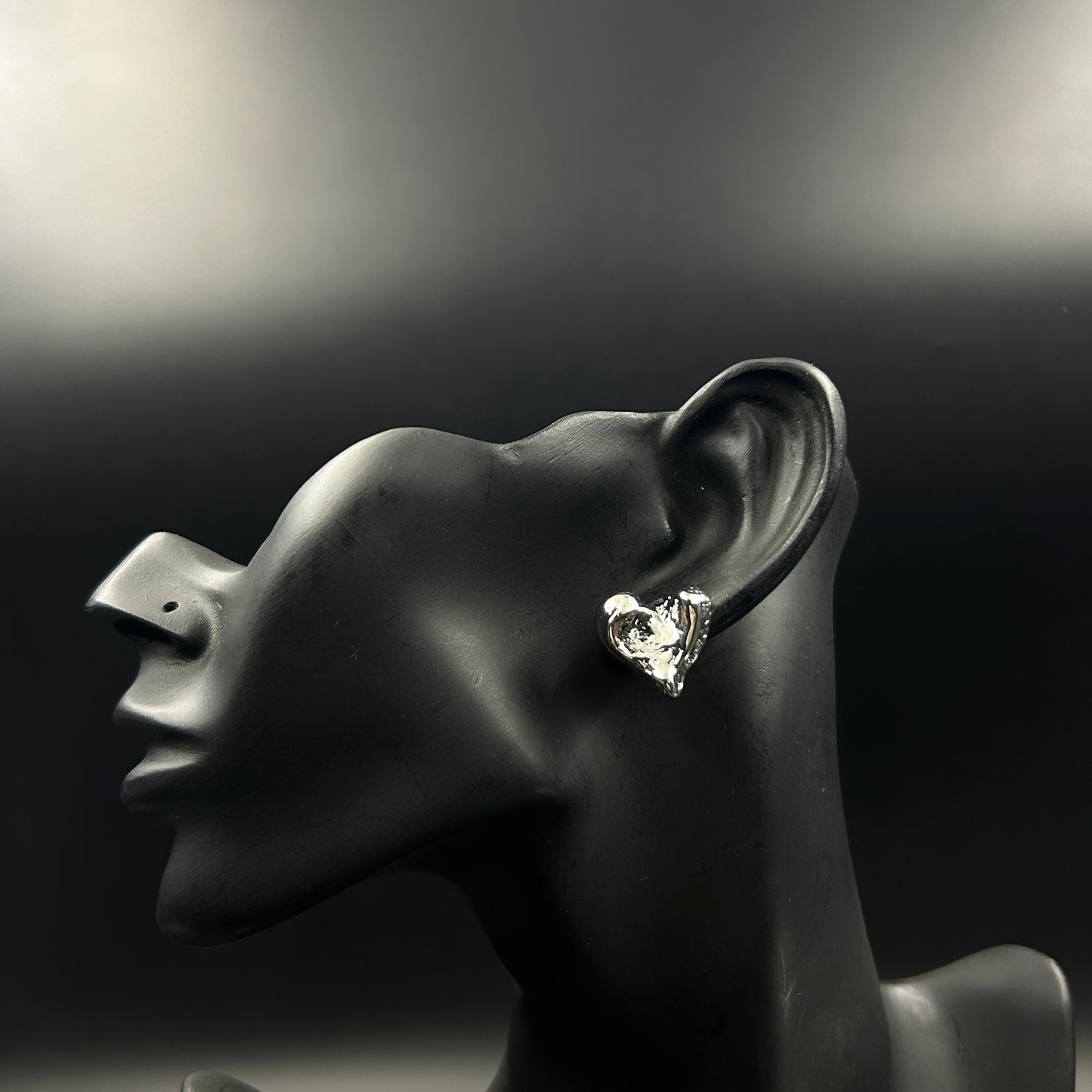 18K White Gold Plated HEART Earrings