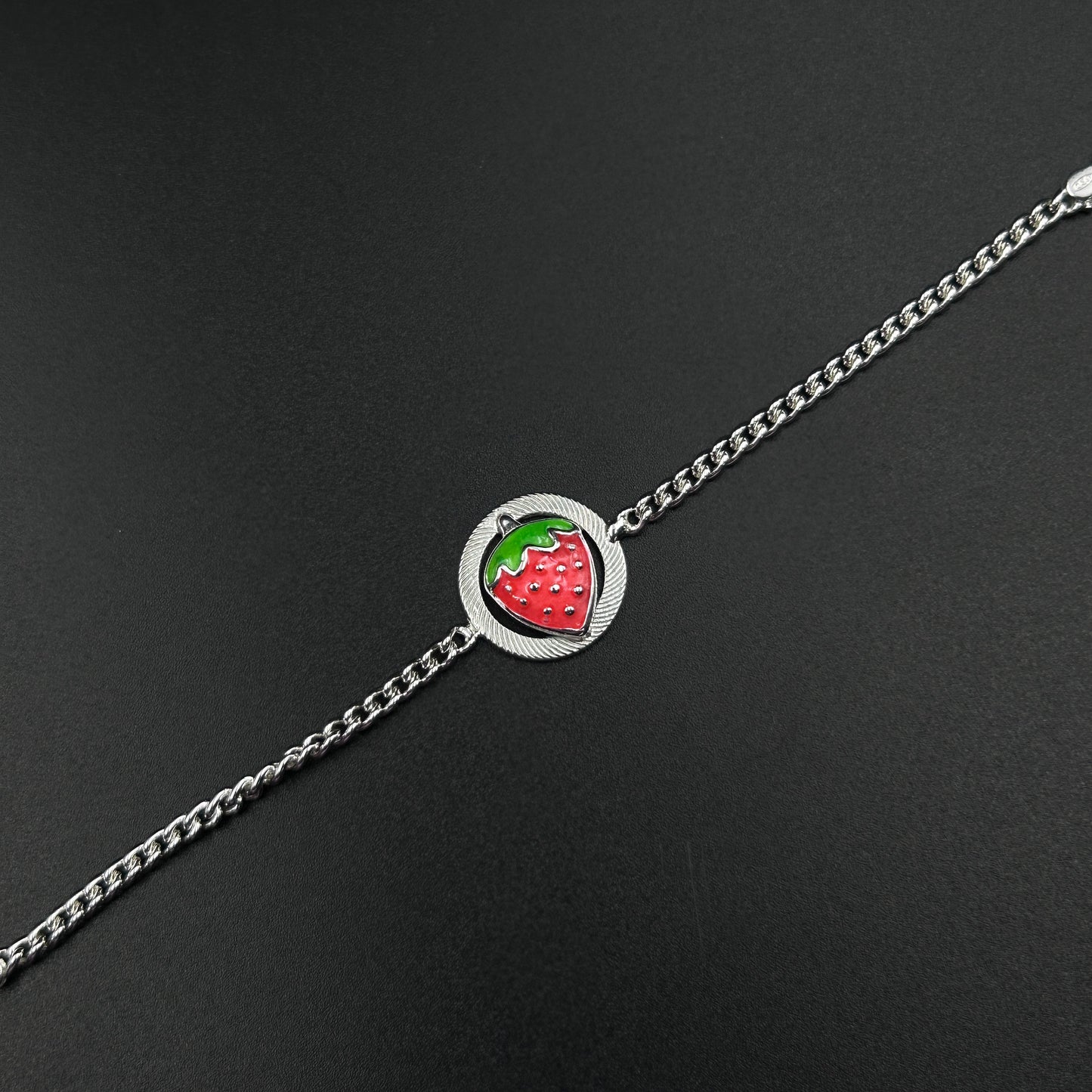 Silver Strawberry Bracelet for Kids 5.5"