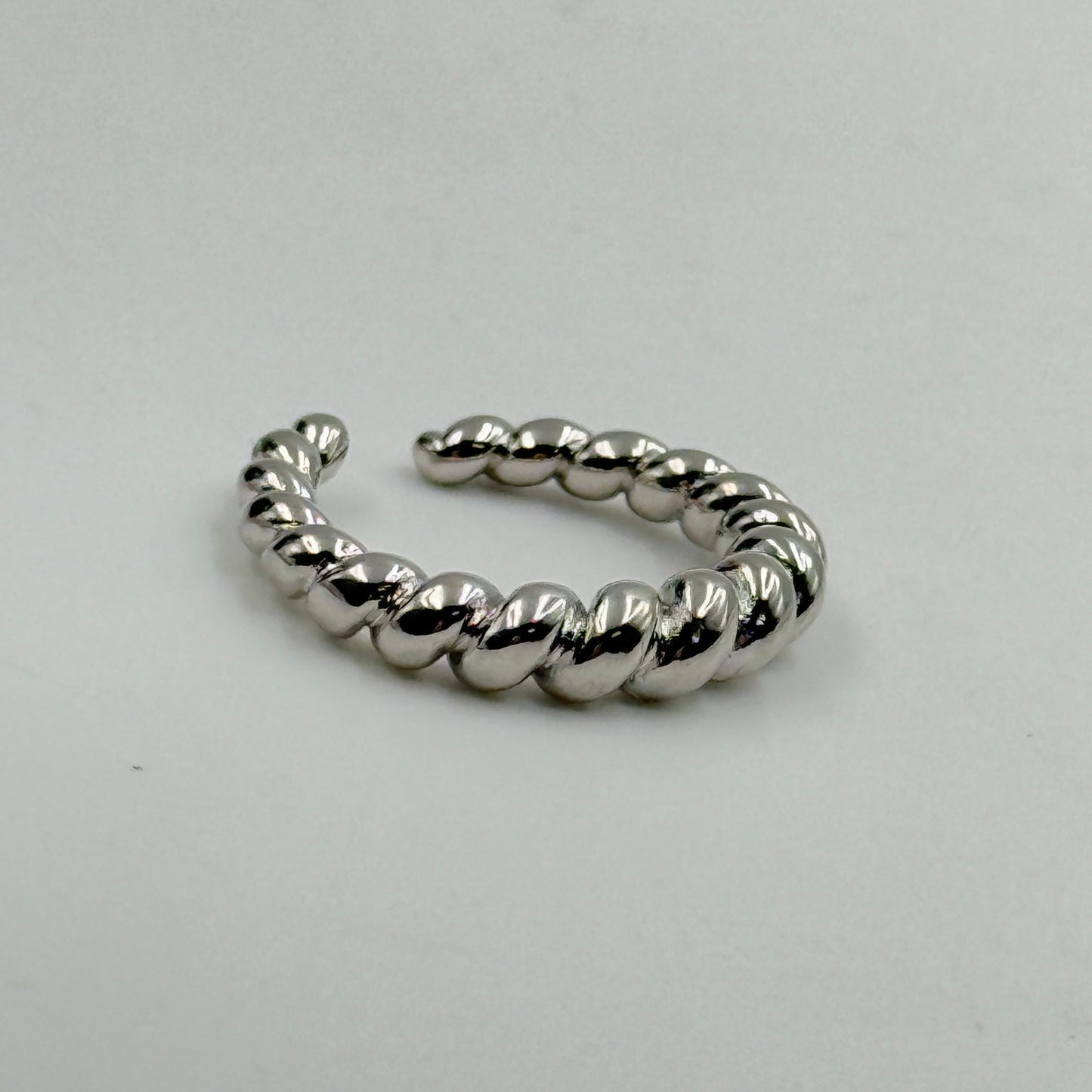Beaded Ring 18k White Gold Plated