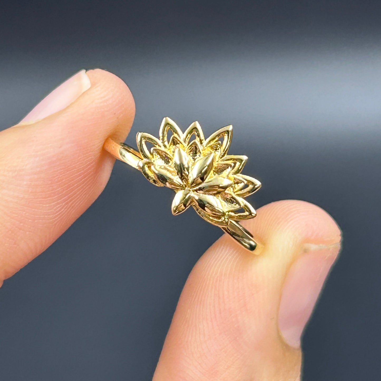Yellow Gold Lotus Ring