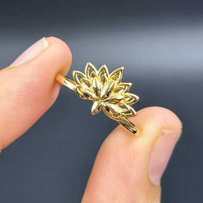 Yellow Gold Lotus Ring