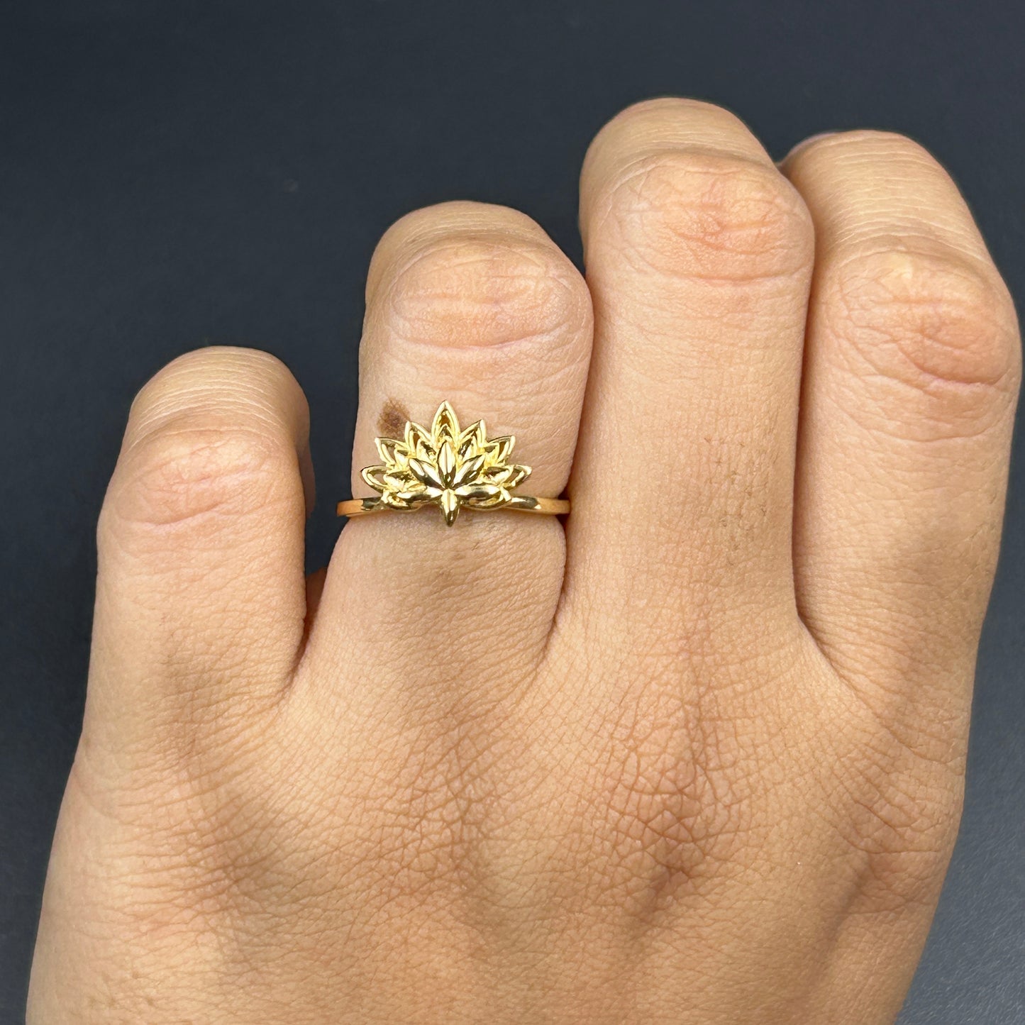 Yellow Gold Lotus Ring