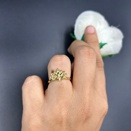 Yellow Gold Lotus Ring