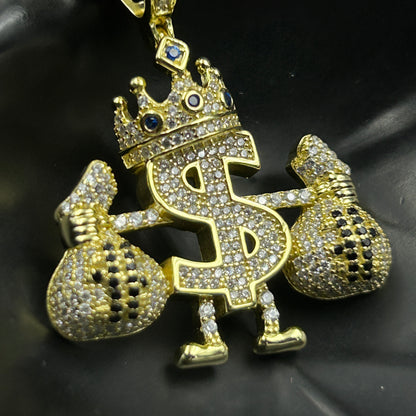 Men's Iced Out DOLLOR Pendant and Chain