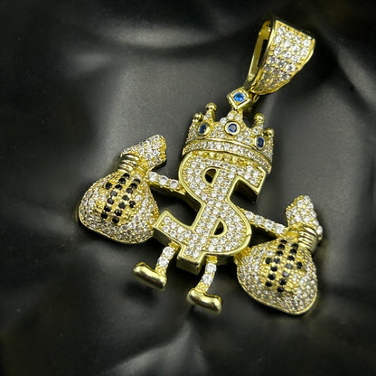 Men's Iced Out DOLLOR Pendant and Chain