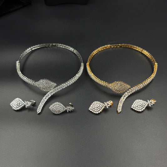 Leaf Choker With Earrings - Demi Fine