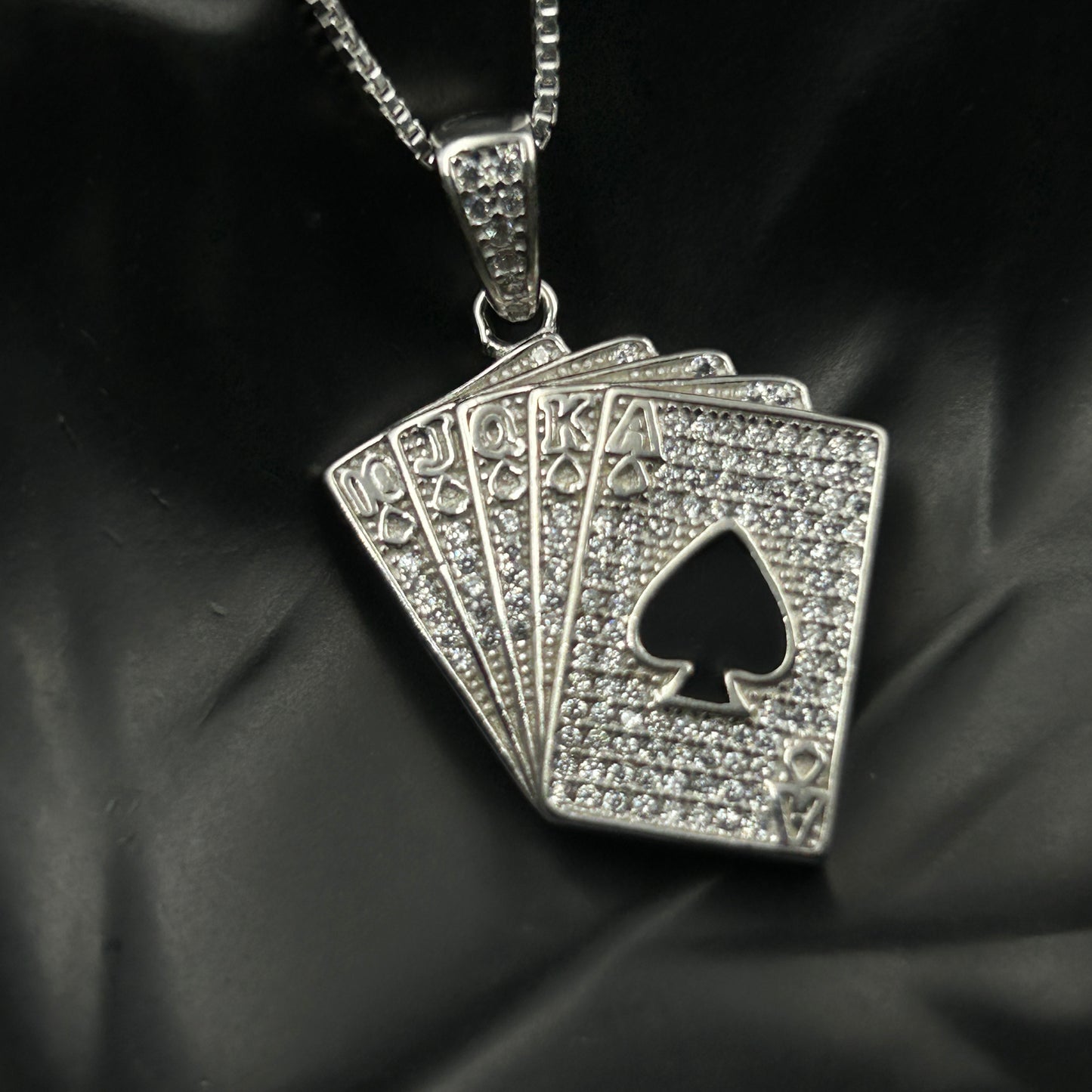 CARD Pendant and Chain - Silver Pendant for Men