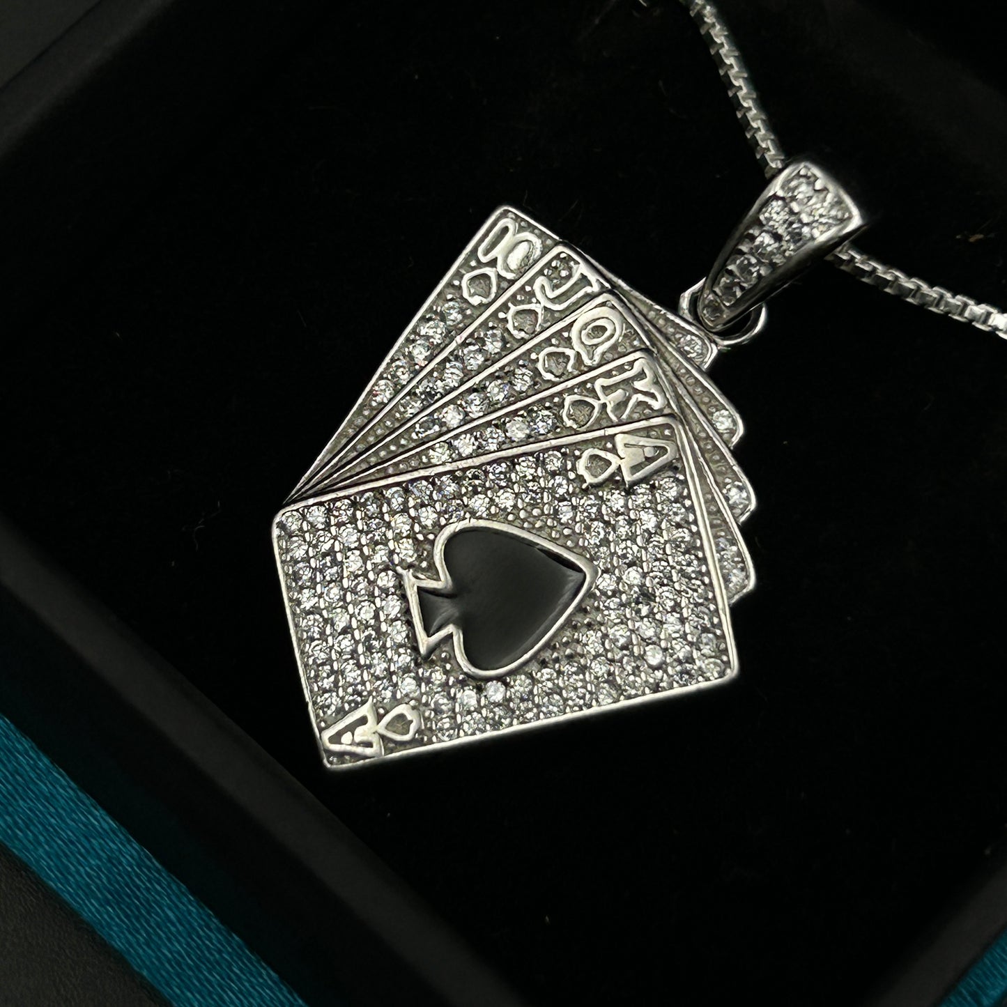 CARD Pendant and Chain - Silver Pendant for Men