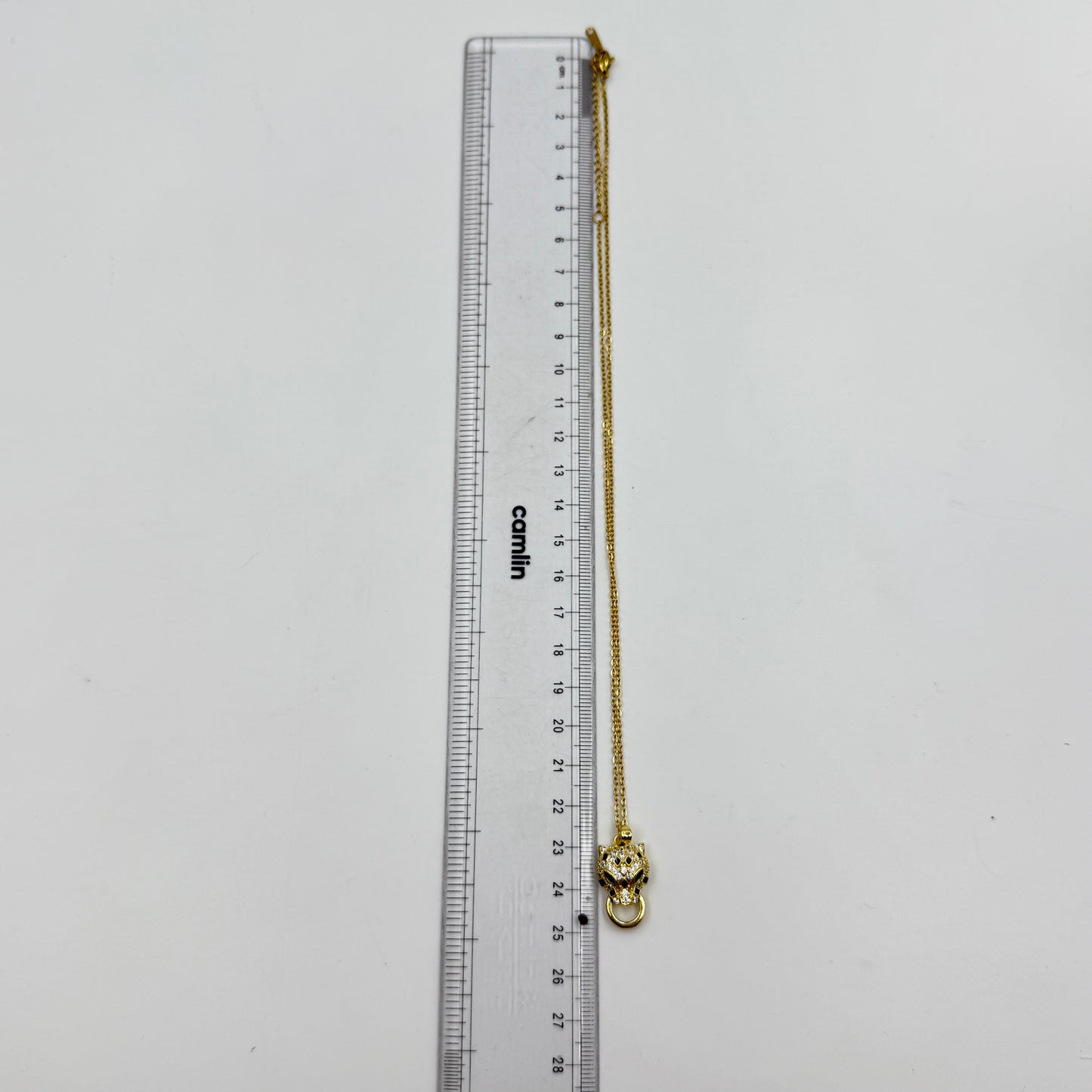 Diamond Panther face Necklace - Stainless Steel