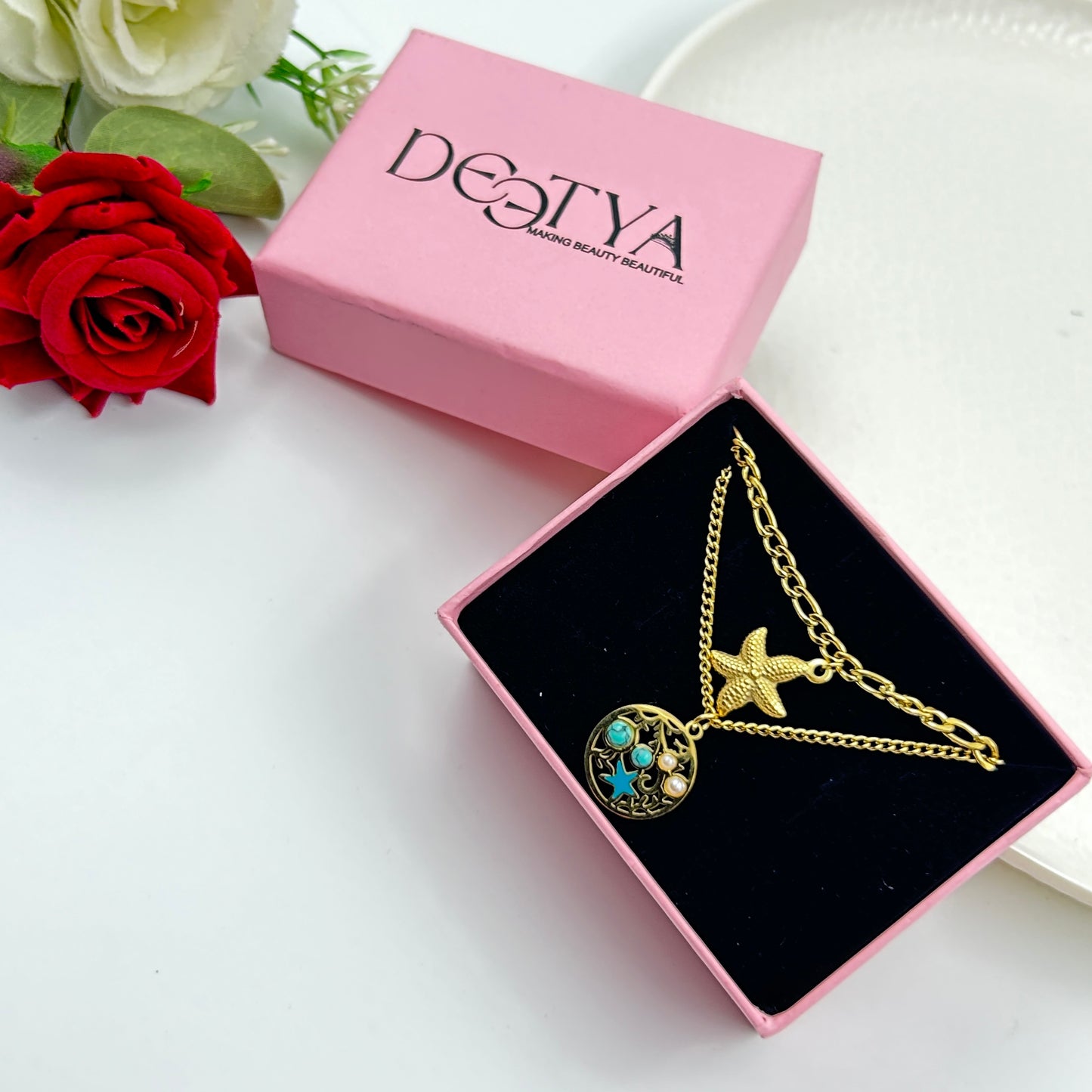 Star Necklace Two layer 18k gold plated