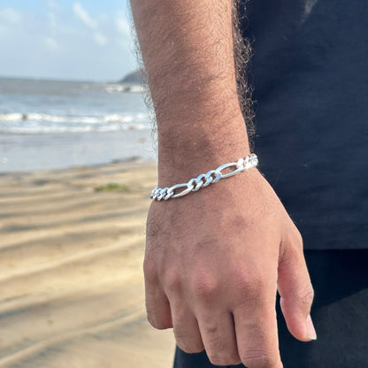 925 Sterling Silver Cuban Link Bracelet for Men 7.5''