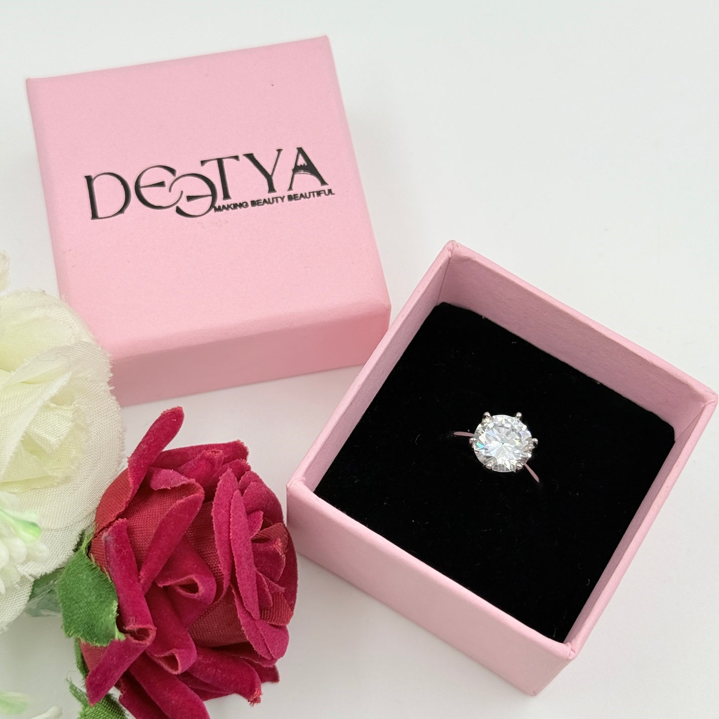 Women’s Diamond Ring 18k White Gold Plated
