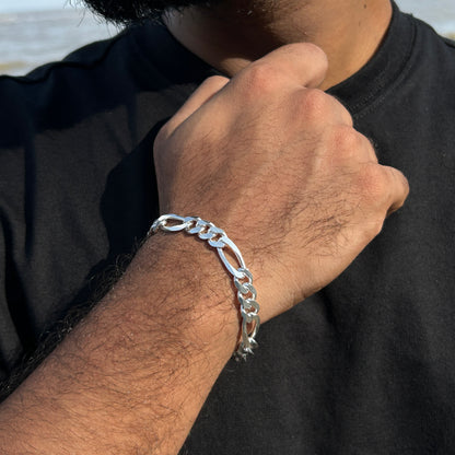 925 Sterling Silver Cuban Link Bracelet for Men 7.5''