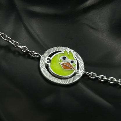 Sterling Silver Bird Cartoon Bracelet for Kids 5.5"