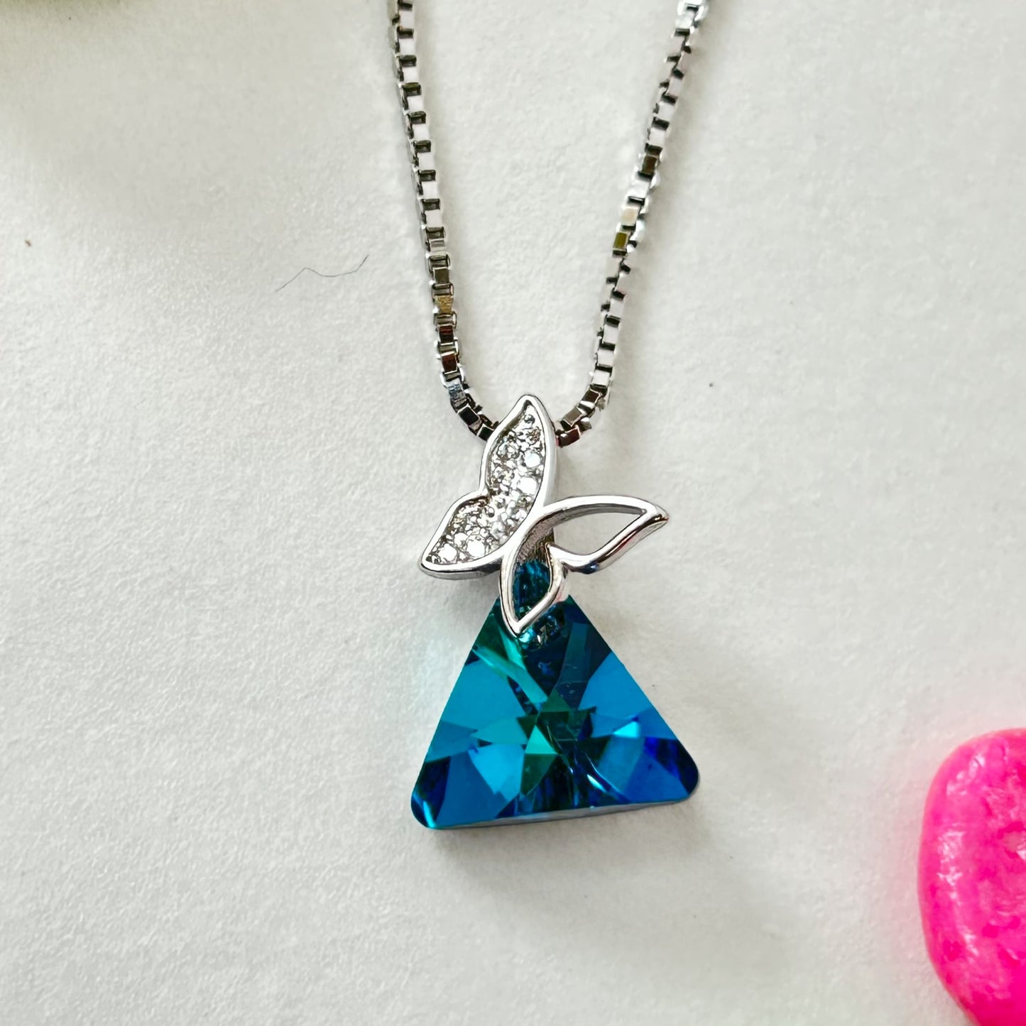 Butterfly Pendant - Silver Pendant and Chain