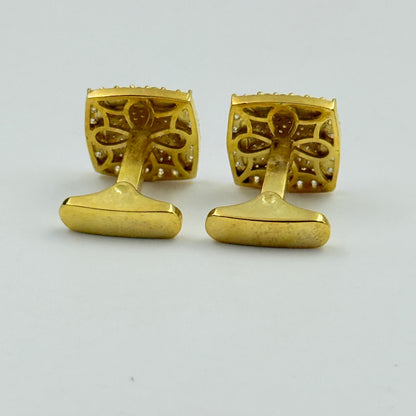 Yellow Gold MEN'S 925 Silver Cufflink
