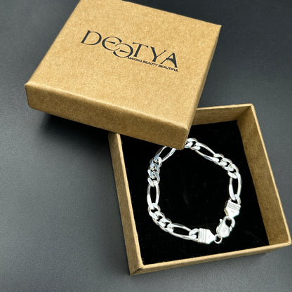 925 Sterling Silver Cuban Link Bracelet for Men 7.5''