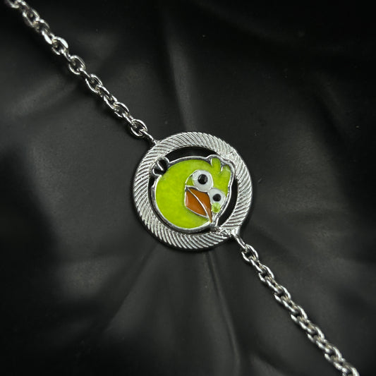 Sterling Silver Bird Cartoon Bracelet for Kids 5.5"