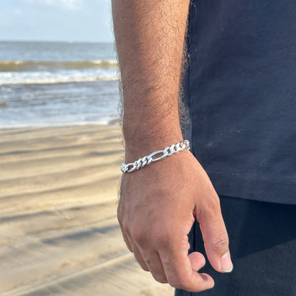 925 Sterling Silver Cuban Link Bracelet for Men 7.5''