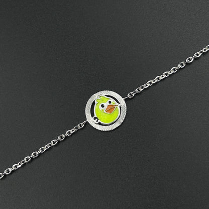 Sterling Silver Bird Cartoon Bracelet for Kids 5.5"