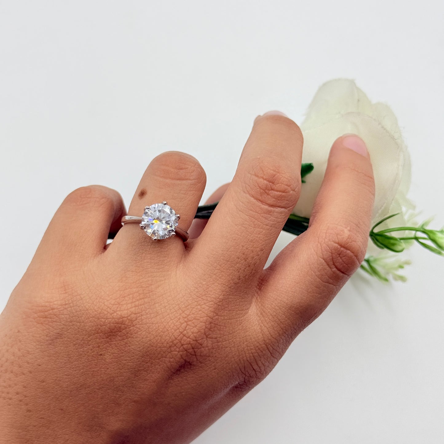 Women’s Diamond Ring 18k White Gold Plated