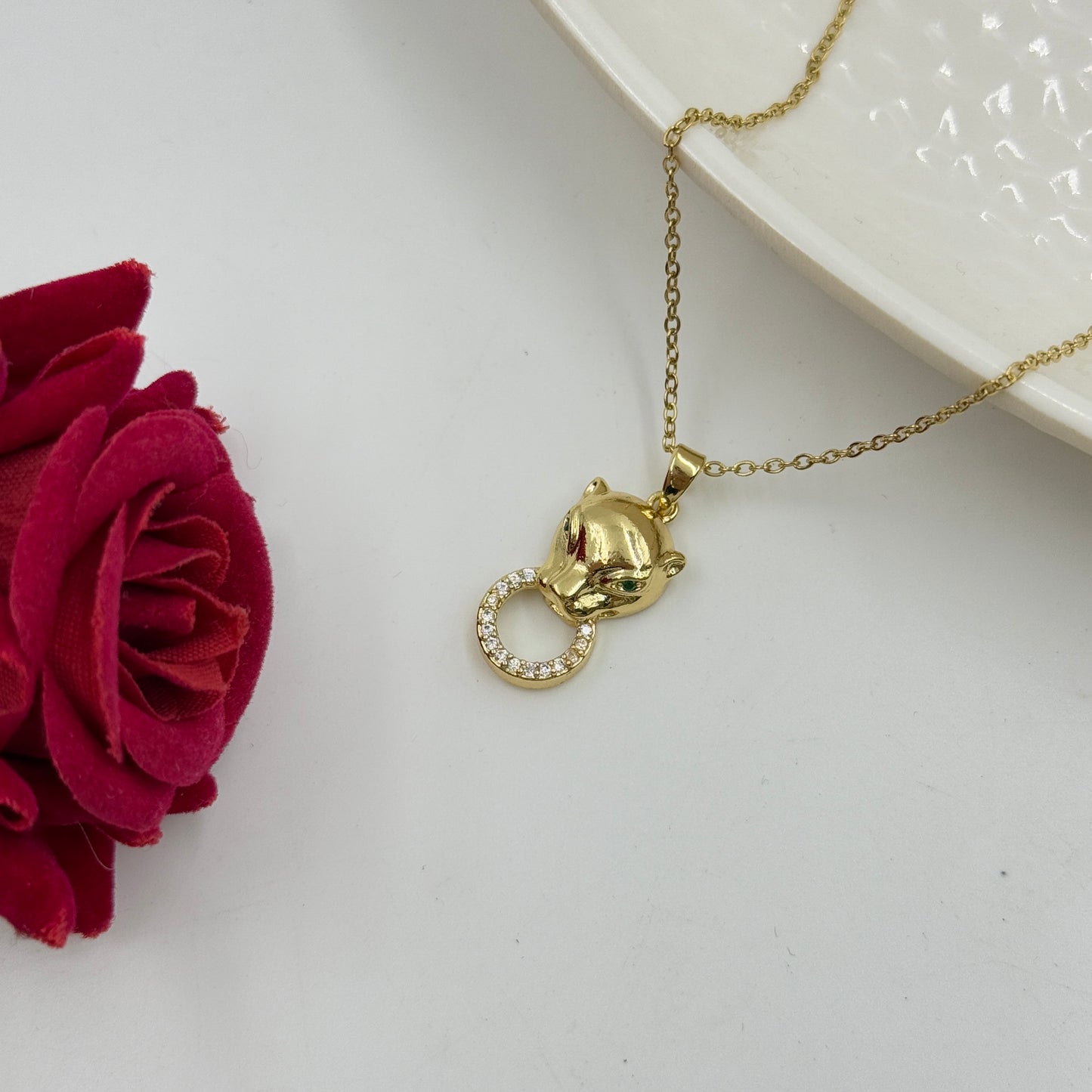 Panther face Pendant Necklace - Stainless Steel
