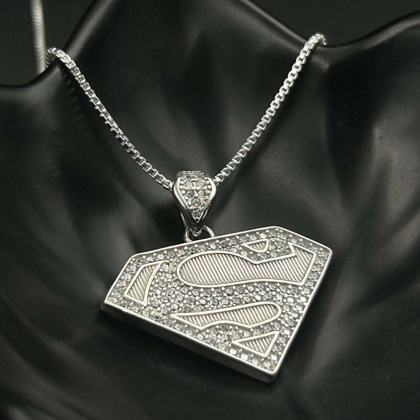 S Pendant and Chain - Silver Pendant for Men