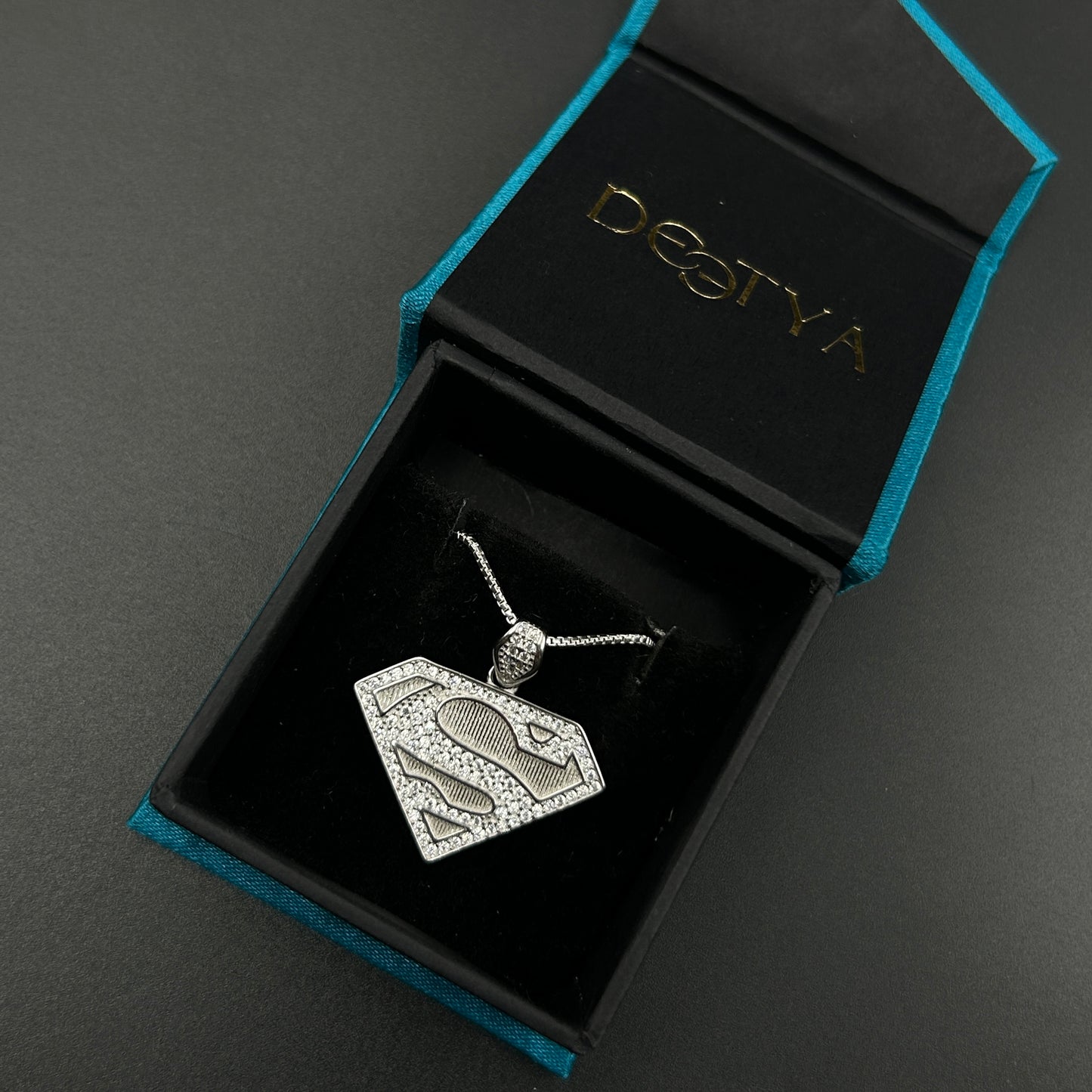 S Pendant and Chain - Silver Pendant for Men