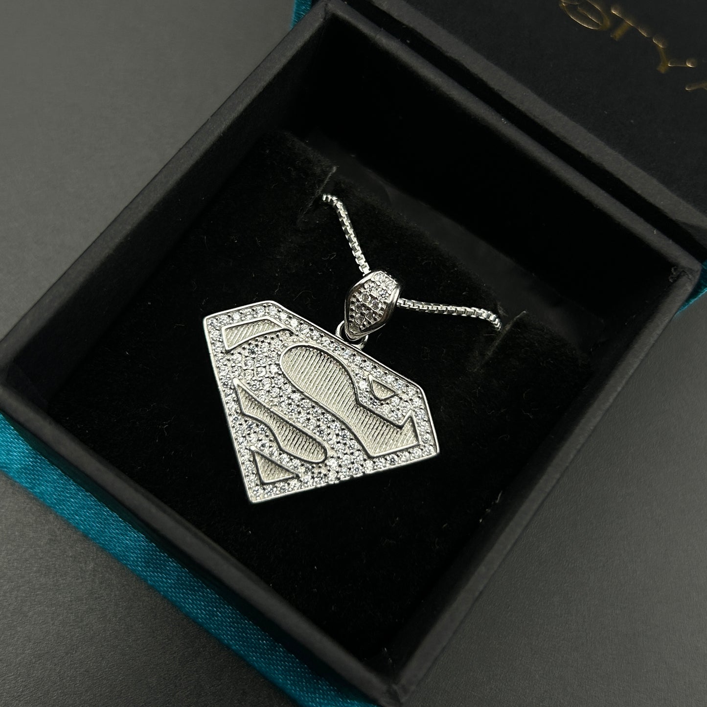 S Pendant and Chain - Silver Pendant for Men