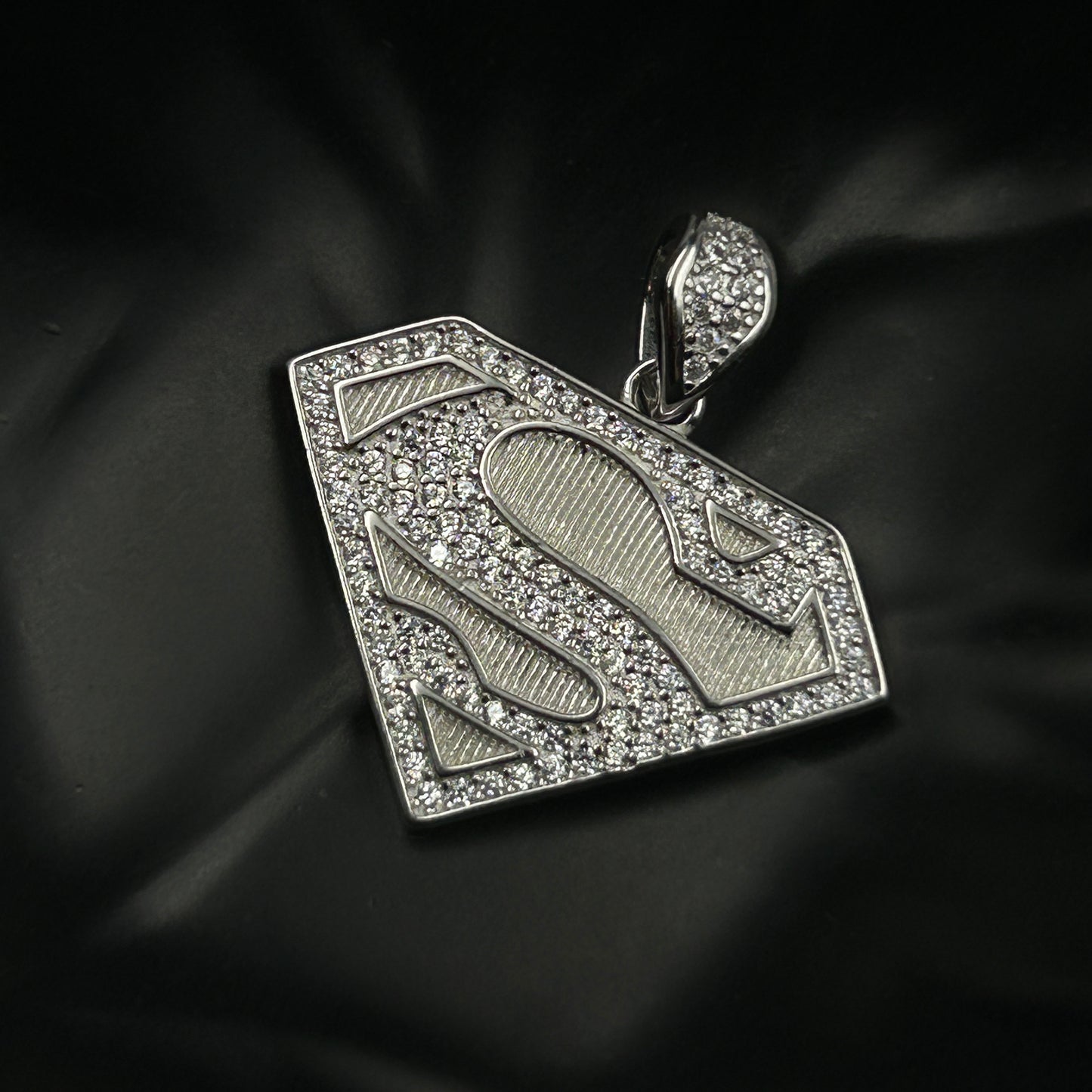 S Pendant and Chain - Silver Pendant for Men